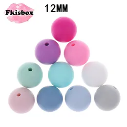 Mordedores Brinquedos Fkisbox 100 PC Silicone Bebê Mordedor Bead Redondo 12mm Silicone Mastigando Perles Loose Beads Silicon Dentição Beads BPA Livre 231207