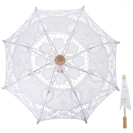 Şemsiye Dantel Şemsiye Gelin Çay Partisi Ahşap Beyaz Miss için