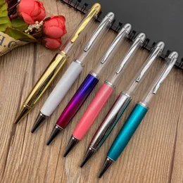 Fillable big thicker empty barrel metal pen glitter floated paillette quicksand herbarium oil 3D churry pen DIY 145*13mm