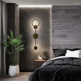 Wall Lamp Modern Minimalist Bedroom Bedside Iron Aisle Corridor Living Room Decoration Nordic Light Luxury Design Art