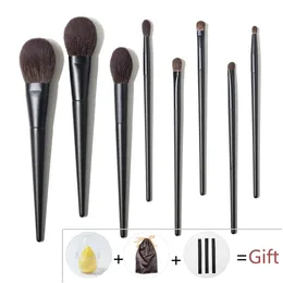 Makeup Brushes Shinedo 8 Pcs Matte Black Makeup Brushes Set Eyeshadow Powder Blush Crease Blending Pincel Maquiagem 231202