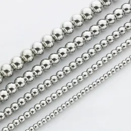 Zincirler Özel Boyut 4/6/8/10mm Ağır Erkekler Kadın Mücevherleri El Yapımı Gümüş Renk Paslanmaz Çelik Boncuklar Top Zinciri Kolye veya Bilezik
