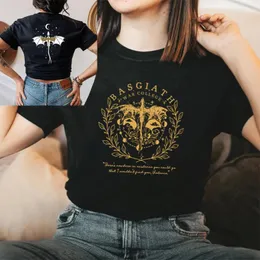 レディースTシャツ4番目の翼両面TシャツBasgiath War College Shird Women Tシャツ半袖グラフィックヴィンテージブックッシュティー