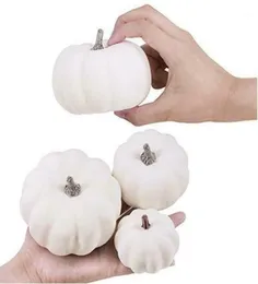 12 pezzi di zucche bianche artificiali di Halloween raccolto decorazione del ringraziamento autunnale per il centro commerciale della scuola fieristica14200117