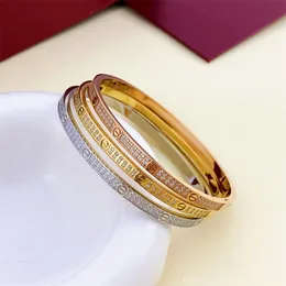 Bijoux de créateur de marque supérieure pour femmes, Bracelet d'amour en or Rose et diamant, Bracelet à vis de fiançailles et de mariage