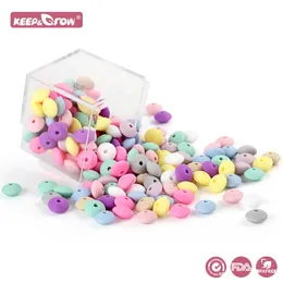 Teethers Toys Keep Grow 500Pcs Silicone Lentil Beads 12MM Baby Teething Beads BPA Free Making Baby Oral Care DIY Pacifier Chain Accessorise 231207