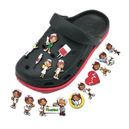 Ayakkabı Parçaları Aksesuarlar Desen Cazibesi Jibbitz Bubble Slaytlar Sandalet PVC Dekorasyonları Noel Doğum Günü Hediye Partisi Pembe OTQVB