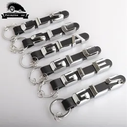Porte-clés en cuir en alliage de Zinc pour CLS SLC GLA GLC GLE GLS 3D porte-clés de voiture porte-clés en métal porte-clés anneaux porte-clés 2506