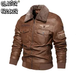 Cappotto da motociclista originale in pelle da uomo in finta pelle autunno e inverno Ricamo Cappotto caldo casual stile motociclista 231208