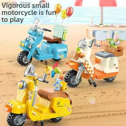 Blocos cidade tirar carro pedal motocicleta moto modelo bloco de construção diy locomotiva tijolo presentes para menina crianças brinquedos meninos r231208