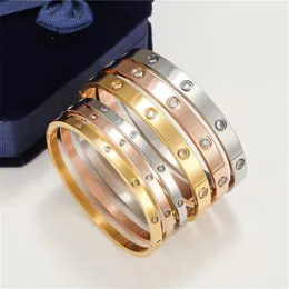 Kobiety mężczyzn złota bransoletka urok Bangle Designer Biżuteria unisex moda stal nierdzewna klamra bez śruby gwoździ paznokci sezonowe 18K Gold Pl Moic