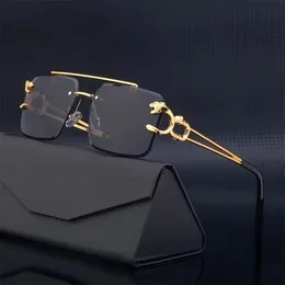 نظارات شمسية إطارات UV400 retro rimless للرجال steampunk ركوب الدراجات في الهواء الطلق نساء الجسور المزدوجة نظارات خمر الظلال gafas 231208