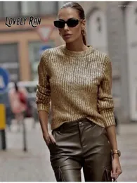 Damenpullover Mode Gold O Neck Pailletten Frauen 2023 Herbst Winter Kausal Langarm Strickpullover Elegante Büro Damen Pullover