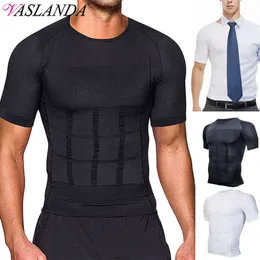 Maglia da uomo dimagrante Body Shaper Gilet addome riduttore Camicia di compressione Tummy Control Shapewear Canottiera Vita Trainer Canotte