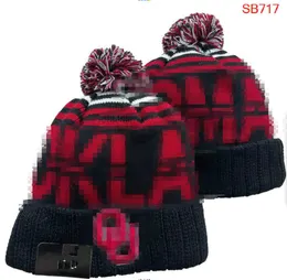 Alabama Crimson Tide Oklahoma Beanies Sooners Beanie North American College Team Side Patch Winter Wool Sport Knit Hat Skull Caps