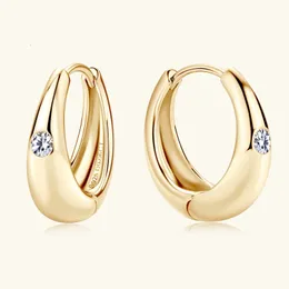Hoop Huggie ANZIW Chunky Hoops 2,5 mm D Kolor grube Huggie Earring Gold Pleted 925 Srebrne kolczyki dla kobiet Prezent biżuterii 231207