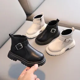 Botas primavera outono criança para crianças meninas moda tornozelo cinta bebê plataforma inglaterra estilo crianças sapatos escolares g11266