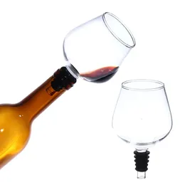 Copos de vinho em sua garrafa de vinho O copo de vinho tinto para copo de vinho que insere copo de vidro de champanhe de vinho tinto com selo de silicone 231208