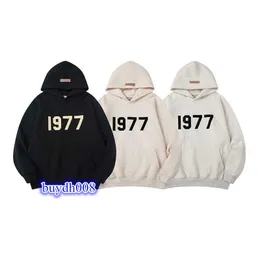 Мужские и женские толстовки с капюшоном 2023 года Модельер Essentialhoodies Спортивные костюмы весна 1977 года Флокирование с трехмерными буквами Dre Плюшевый свитер с капюшоном High St