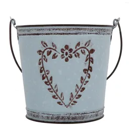 Vazo kova saksı Pot pratik konteyner retro depolama vazo metal dekoratif galvanizli sac dekorasyonları ev için