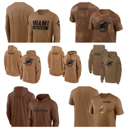 Hoodie Miami''Dolphins''Men Women Youth''Brown 2023 Salute To Service Club Pullover Hoodie