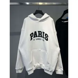 Korrekt version Autumn and Winter New B Family Paris Letter Brodery Luxury Fashion Limited Men's and Women's Hooded Hoodie