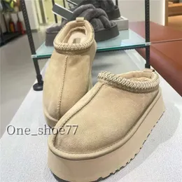 مصمم أحذية نسائية تسمان النعال Tazz Suede Sheerling Platform Slipper Classic Ultra Mini Snow Boot Shestnut Slides Comfort Winter Wool Cankle Booties 2023