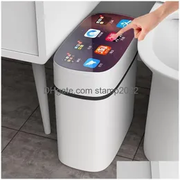 Waste Bins Intelligent Trash Can Dustbin Matic Sensor Kitchen Storage Bucket Garbage Recycle Rubbish Bin For Bathroom 230725 Drop De Dh7Ye