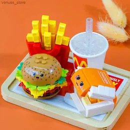 Blöcke Hamburger Bausteine 261PCS Französisch Frites Gebratenes Huhn Modelle Ziegel Cartoon Fast Food Set Kinderspielzeug Kinder Geschenke R231208