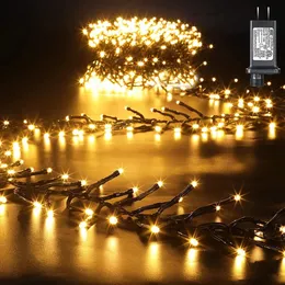 Decorazioni natalizie 1000/2000 LED Fata Cluster Petardo Luce Spina esterna Natale Petardo Stringa di luci Ghirlanda per decorazioni per feste 231207