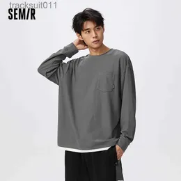 قمصان الرجال Semir Long SLE T-Shirt for Men 2023 Spring New Fake Fay Frasnable Lourd Sould Recover Recial Top L231208