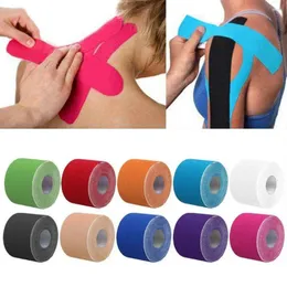 Knädynor 5/2,5 cm 5M Kinesiologi Tape Athletic Recovery Elastic Kneepad Relief Support för gymmet Fitness Bandage