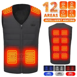 Men s Vests 12 Areas Self Heating Vest Jacket Thermal Women s USB Heated Warm Clothing Fishing Camping Winter Hiking Ski 231208