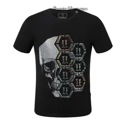 Party pp t-shirt Philipps Killer Style Tops-Brand أقصى الأكمام Plein Fashion Black Beach Mens Summer Summer Teddy Pattern 625