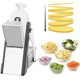 Fruit Vegetable Tools Manual Vegetable Cutter 5 In 1 Food Chopper Fruit Potato Slicer French Fries Shredders Maker Peelers Kitchen Accessories Tool 231207