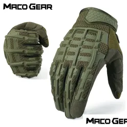Sports Gloves Outdoor Tactical Fl Finger Long Camo Glove Army Antiskip Gear Airsoft Biking Shooting Paintball Men 220613 Drop Delivery Dhuth