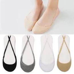 Kvinnstrumpor 5Pair Cotton Bekväm Soild Half Sole Cover Invisible Slippers for Girls Thin High Heel Shoes Meais