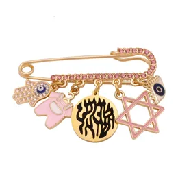 Pins broszki zkd gwiazda Davida hebrajskiego JE Baby Pink Pin Booch Prezent 231208