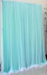 Decoração de festa tiffany azul tule chiffon cortinas chá de noiva cerimônia de casamento pano de fundo bebê po cabine background24717581484