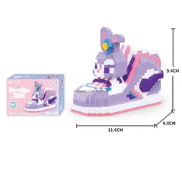 Blocchi 784 pezzi Simpatico cartone animato Kit di costruzione di modelli Mini blocco Ragazze Sneakers Fai da te Giocattolo per bambini Sorpresa Wholesale01 Drop Delivery Toys Gi Dhedw