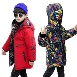 Giyim setleri 2 14 yıl erkekler kış kapüşonlu ceket çocuklar ceket çocuk parka çocuk rahim her iki tarafı giyebilir 231207