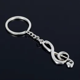 New key chain key ring silver plated musical note keychain for car metal music symbol chains269G