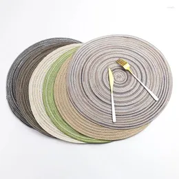 Maty stołowe nordyckie okrągłe podkładka bawełniana podkładka z przędzy Western tkana