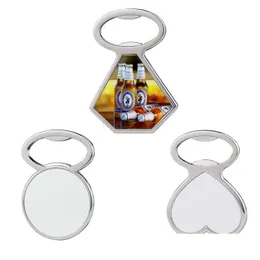 Abridores de transferência de calor metal abridor de garrafa de cerveja geladeira ímã sublimação em branco diy saca-rolhas ferramentas de cozinha doméstica 3 estilos drop d h2n4