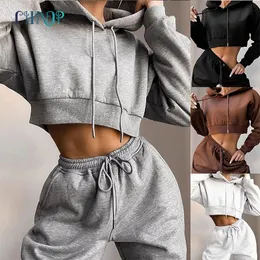 Kvinnors tvåbitar byxor Fashion Women Outfits Set Spring Autumn Tracksuit Hoodies Sweatshirt Sweatpants Casual Sports 2 Sweatsuits 231207