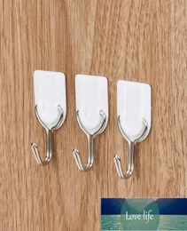 6Pcsset Strong Sticky Hooks Door Wall Hanger Holder Tiles Glass Adhesive Hooks for Bathroom Kitchen Utensil Clothing No trace4477427