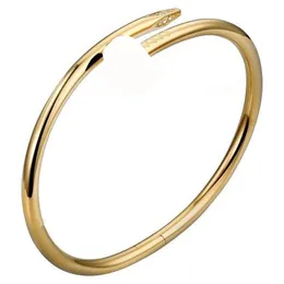 Liebe Gold Armband Nagel Armband Designer Armreifen für Frauen Herren Edelstahl Legierung Armband18K vergoldet Silber Rose Schmuck Diamo Uael
