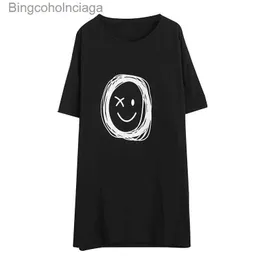 Women's T-Shirt 160Kg Plus Size Women's Bust 160cm Summer Loose Round Neck Short Sle Printed Long T-Shirt Black White 2XL 4XL 6XL 8XL 10XLL231208