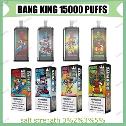 New Bang King 15000 Puffs Einweg -Vape -Stift -E -Zigarette 650mah wiederaufladbare Batterie 25ml Schotennetzspule Vape.2%3%5%