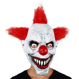 Party Masken Halloween Rote Haare Nase Clown Maske Latex Helm Kopfbedeckung Lustige Maskerade Kostüm Zirkus Show Requisiten Cosplay 231207